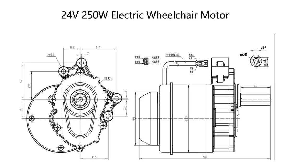 Electric Wheelchair Motor Conversion Kit with Controller